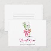 Aquarelle de Cactus Carte de remerciements de Sain (Devant / Derrière)