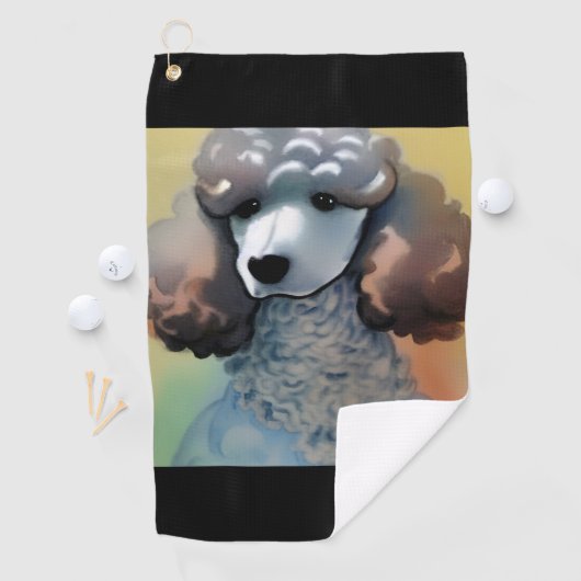 Aquarelle de caniche Serviette de golf (En situation)