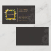 Aquarelle de carte de visite floral de tournesol (Devant / Derrière)