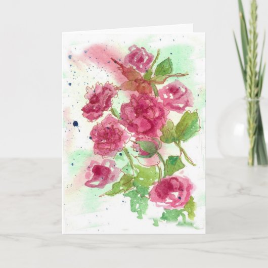 Aquarelle de carte de voeux de blanc de fleur de (Devant)