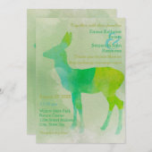 Aquarelle de cerf - Faire-part de mariage (Devant / Derrière)