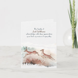 Aquarelle de cerf pour Carte de remerciements de s