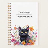 Aquarelle de chat doux non datée | votre nom (Devant)