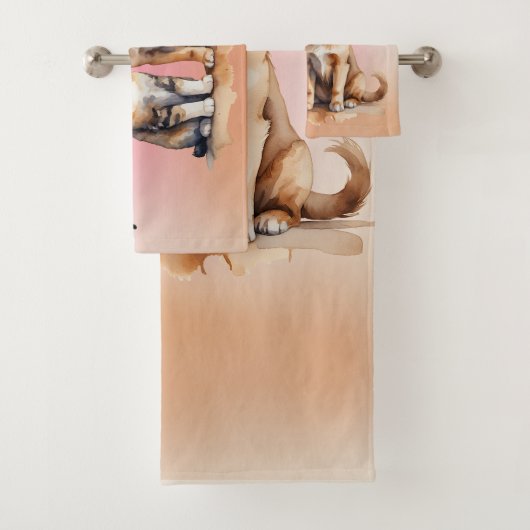 Aquarelle de chat et chien mignonne (En situation)