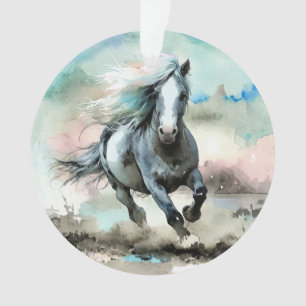 Aquarelle de cheval de trait majestueux