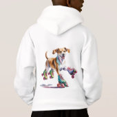Aquarelle de chien sur roulettes (Dos)