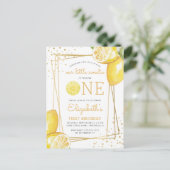 Aquarelle de citron 1er anniversaire Invitation de (Debout devant)