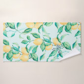 Aquarelle de citron bleu motif (Serviette de bain)