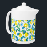 Aquarelle de citrons jaunes méditerranéens<br><div class="desc">Aquarelle jaune et bleue méditerranéenne Téron du verger de citron</div>