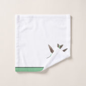 Aquarelle de colibri bleu vert Monogramme initial (Gant de toilette)