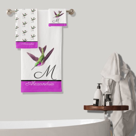 Aquarelle de colibri rose chaud