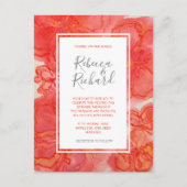 Aquarelle de corail moderne Faire-part de mariage (Devant)