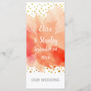 Aquarelle de corail, programme de mariage des conf