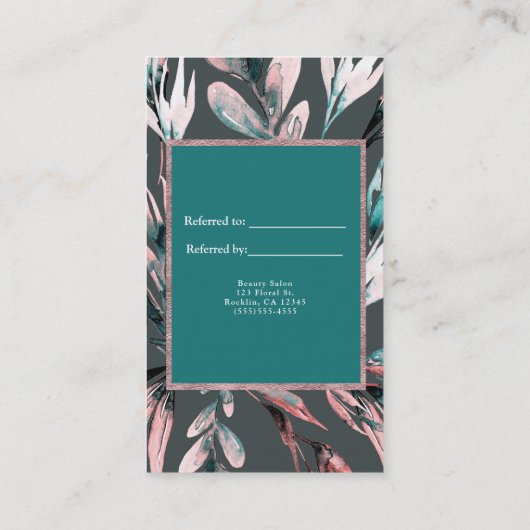 Aquarelle de corail turquoise Botanique Référence  (Dos)