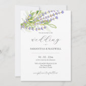 Aquarelle de Faire-part de mariage de lavande bota (Devant)