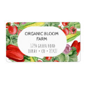 Aquarelle de ferme végétale Étiquette de adresse d (Devant)