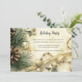 Aquarelle de fête de vacances Invitation Pine Cone (Debout devant)
