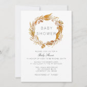 Aquarelle de feuillage d'automne | INVITATION BABY (Devant)