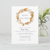 Aquarelle de feuillage d'automne | INVITATION BABY (Debout devant)