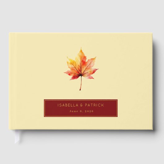 Aquarelle de feuille d'automne chaud (Recto)