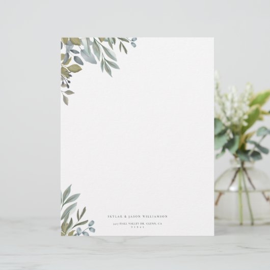 Aquarelle de feuille minimale Sage Végétation & Fo (Debout devant)