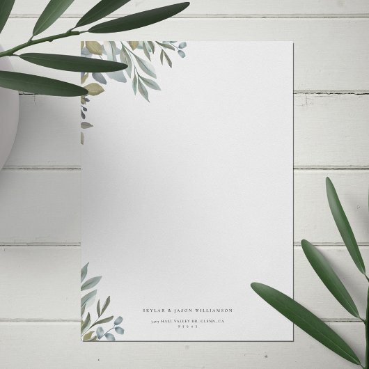 Aquarelle de feuille minimale Sage Végétation & Fo