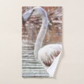 Aquarelle de Flamant rose exotique (Serviette à main)