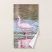 Aquarelle de Flamant rose inférieure (Serviette à main)