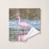 Aquarelle de Flamant rose inférieure (Gant de toilette)