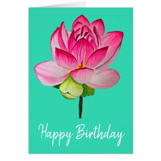 Aquarelle de fleur de lotte rose art (Devant)