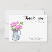 Aquarelle de fleurs merci baby shower (Devant)