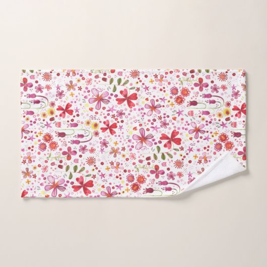 Aquarelle de fleurs sauvages (Serviette à main)