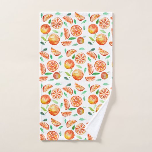 Aquarelle de Fruit orange d'agrumes doux (Serviette à main)
