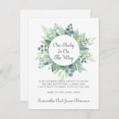 Aquarelle de grossesse Faire-part de verdure (Devant / Derrière)