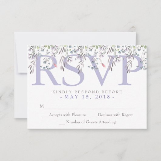 Aquarelle de jardin secret Floral Lilac RSVP (Devant)