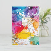 Aquarelle de la fleur arc-en-ciel Invitation flora (Debout devant)