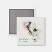 Aquarelle de la grenouille mignonne Aimant Carré s (Recto/Verso)