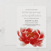 Aquarelle de la pivoine fleur invitations de maria (Devant / Derrière)