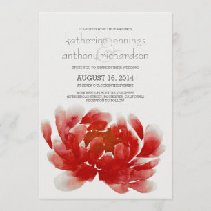 Aquarelle de la pivoine fleur invitations de maria