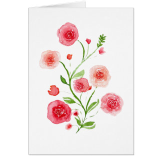 Aquarelle de la tige de fleurs Imprimer la carte d