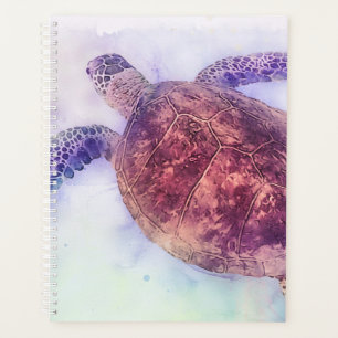 Aquarelle de la tortue marine hawaïenne
