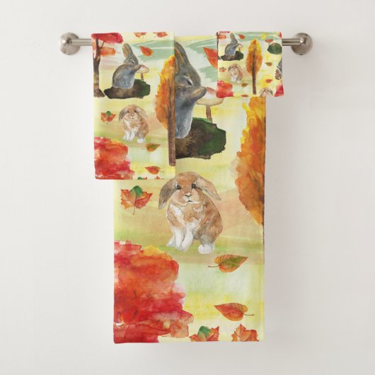 Aquarelle de lapin de bois (En situation)