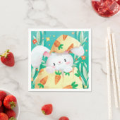 Aquarelle de lapin de Pâques | Serviette en Papier (En situation)