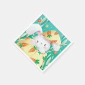 Aquarelle de lapin de Pâques | Serviette en Papier (Coin)
