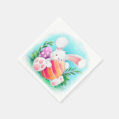 Aquarelle de lapin de Pâques | Serviette en Papier (Coin)