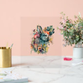 Aquarelle de lapin mignonne avec fleur (Mariage)