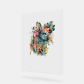 Aquarelle de lapin mignonne avec fleur (Angle)