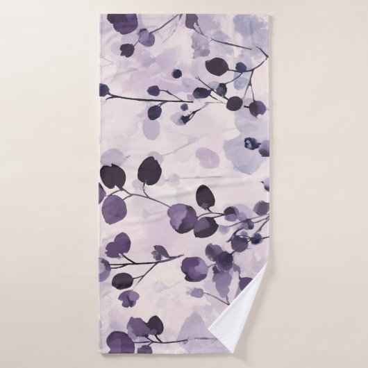 Aquarelle de lavande Eucalyptus Floral (Serviette de bain)