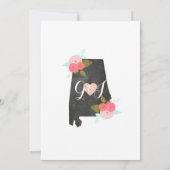 Aquarelle de l'état de l'Alabama Faire-part de mar (Dos)