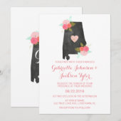 Aquarelle de l'état de l'Alabama Faire-part de mar (Devant / Derrière)